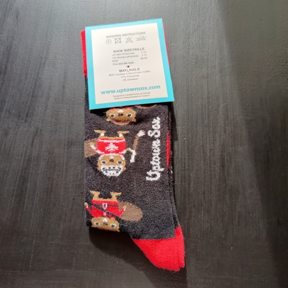 Uptown Sox | pattern - little Canadian 🦫 beavers hockey & a mountie - Picture 5 of 5